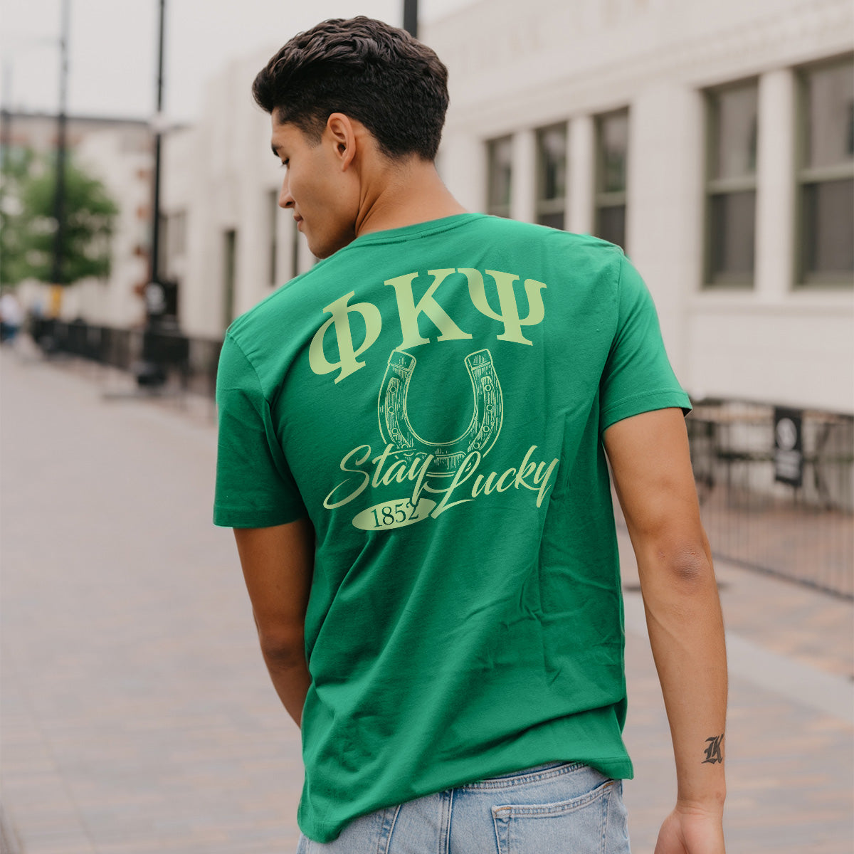 New! Phi Psi Stay Lucky Short Sleeve Tee