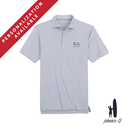 New! Phi Psi Personalized Johnnie-O Heather Grey Polo