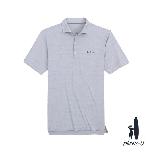 New! Phi Psi Johnnie-O Heather Grey Polo