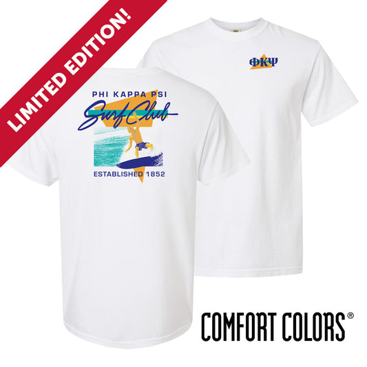 New! Phi Psi Retro Surf Club Short Sleeve Tee