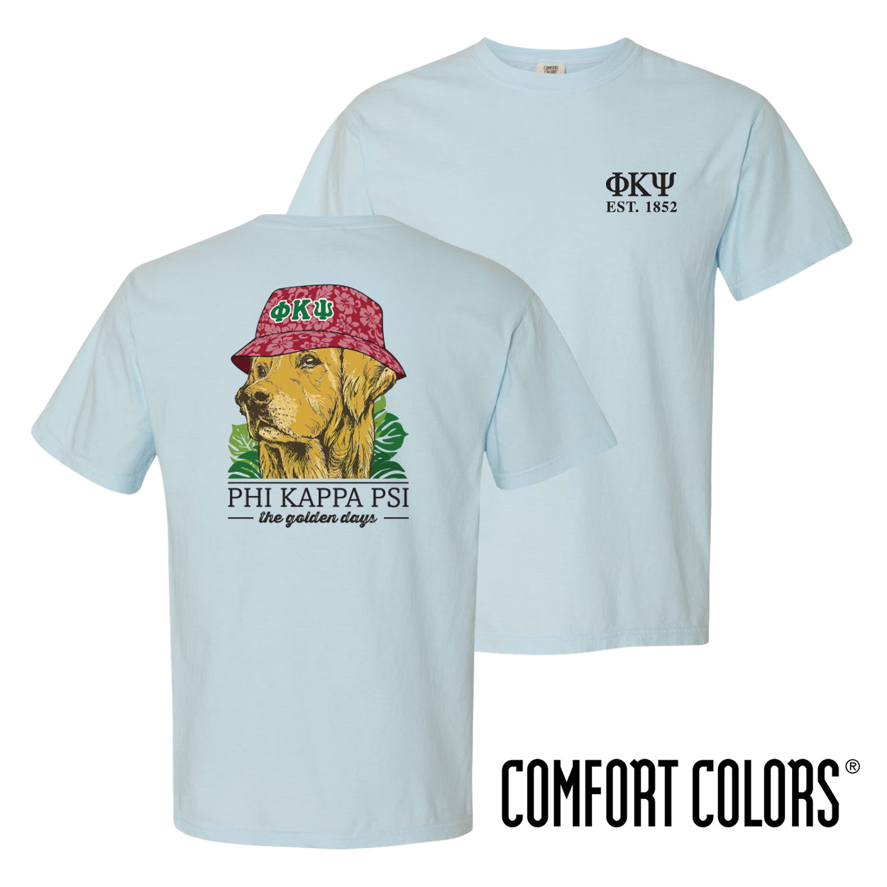 New! Phi Psi Bucket Hat Retriever Tee