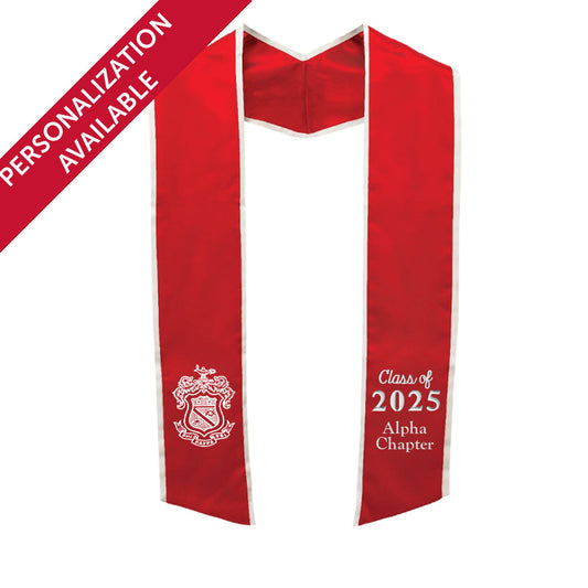 New! Phi Psi Personalized Trimmed Graduation Stole with Embroidered Crest