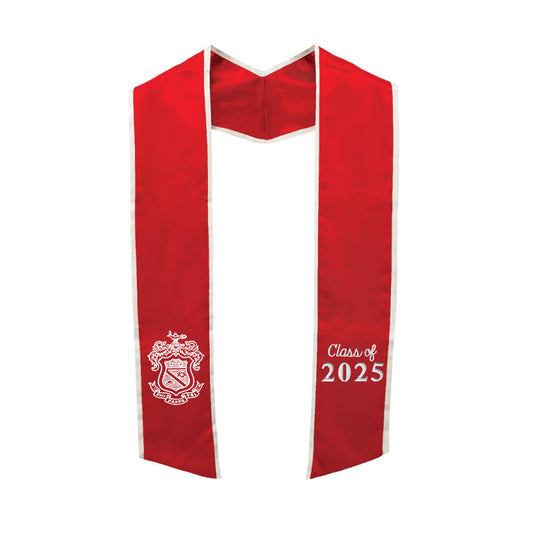 New! Phi Psi Trimmed Graduation Stole with Embroidered Crest