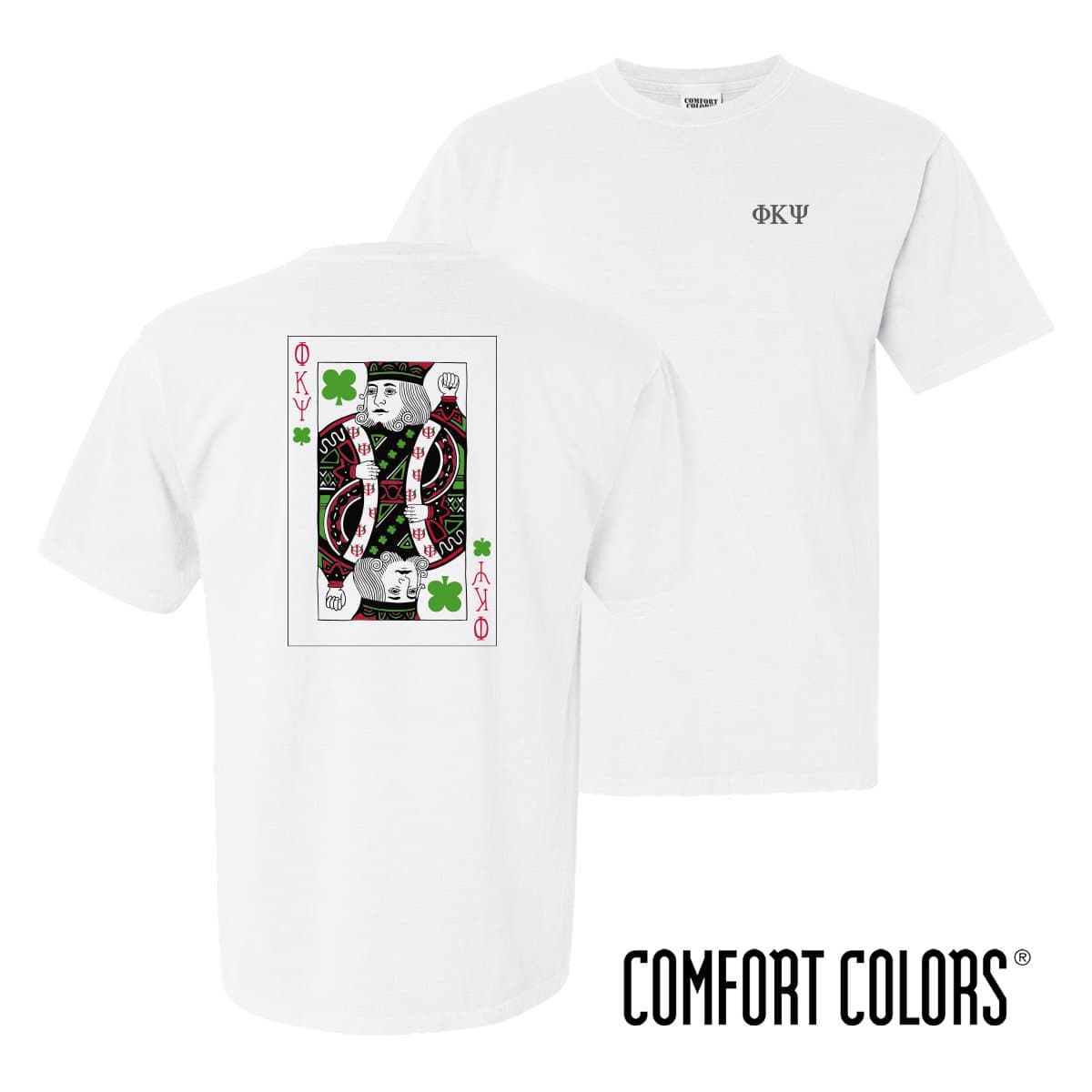 Phi Psi Comfort Colors White Short Sleeve Clover Tee | Phi Kappa Psi | Shirts > Short sleeve t-shirts